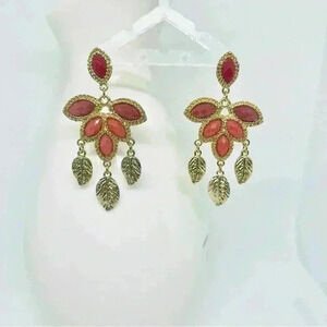 Dashing Dangling Statement Earrings in Red